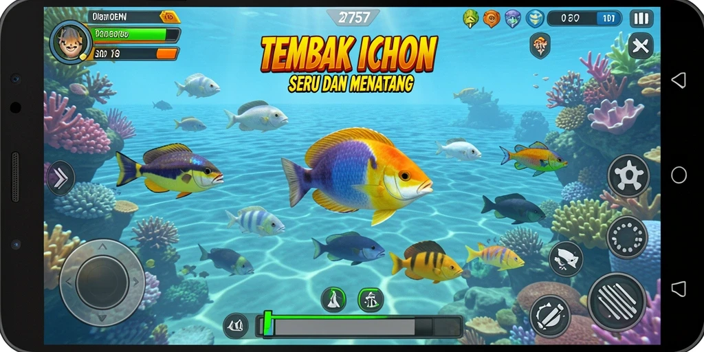 Tangkapan layar gameplay Tembak Ikan yang mendebarkan.