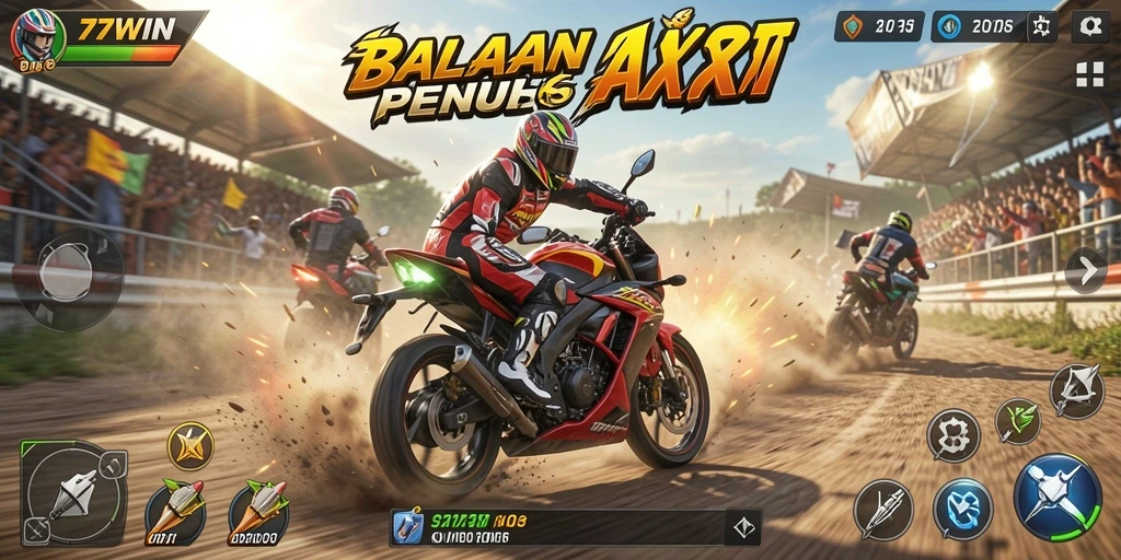 Gameplay menegangkan dalam balapan motor yang mengasyikkan.