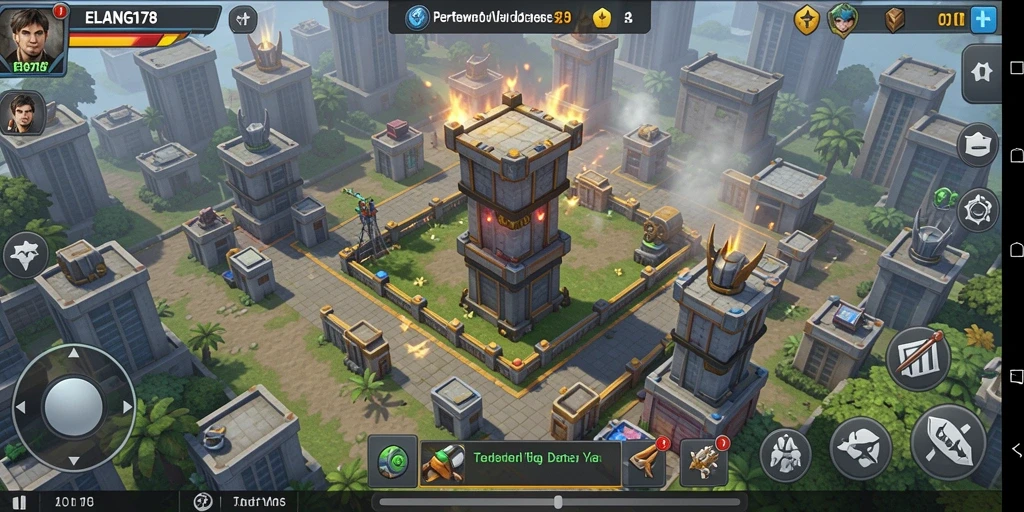 Tampilan gameplay mendebarkan dalam aksi Tower Defense.