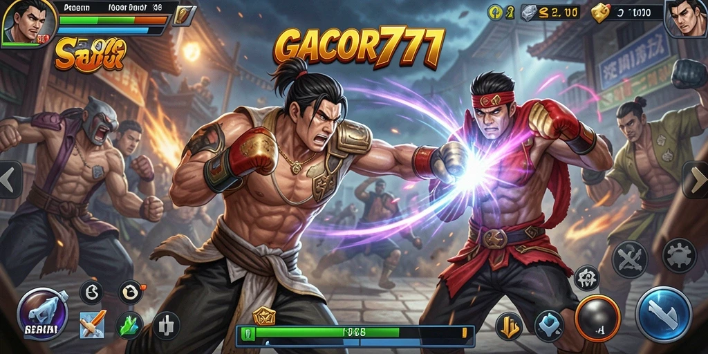 Tampilan screenshot GACOR777 menampilkan aksi pertarungan yang memukau.