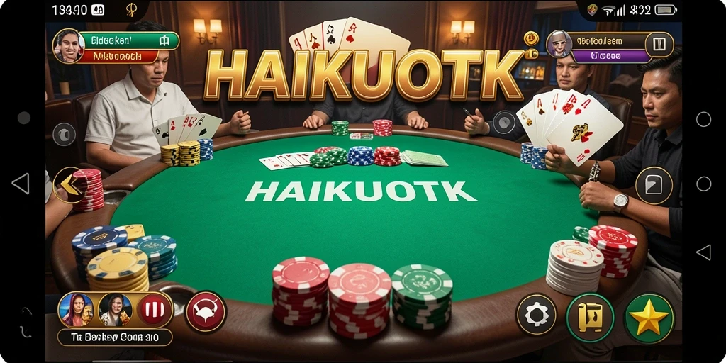 Screenshot HAIKUOTK menampilkan gameplay Poker yang seru dan menarik.