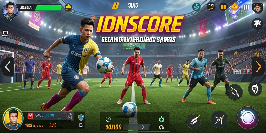 Tampilan gameplay <strong>IDNSCORE</strong> yang seru dan interaktif untuk penggemar olahraga.