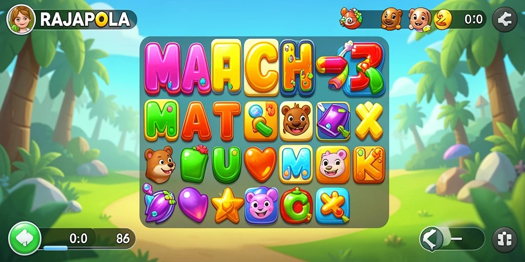 Tampilan screenshot RAJAPOLA dengan gameplay yang menantang dan penuh warna.