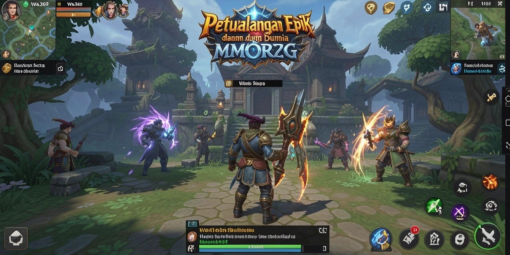 Screenshot menunjukkan pertarungan epik di dunia MMORPG WA369.
